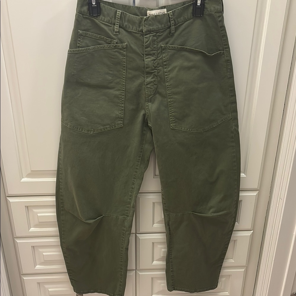 Nili Lotan Green Ankle Cropped Pants